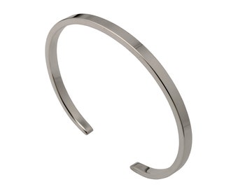 Bracelet étroit en argent massif 925 fait à la main en Italie Bracelet lourd pour homme fait à la main à Florence