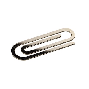 Geldklammer, lange, flache Büroklammer, 925er Sterlingsilber, handgefertigt in Italien. Geldklammer Clip Lange Büroklammer aus 925er Sterlingsilber