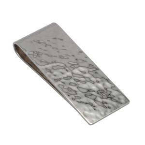 Fermasoldi Martellato in Argento 925 Fatto a Mano in Italia. Fermasoldi in Argento 925 Martellato per Uomo