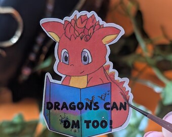 Cute Dungeon Master Dragon Sticker – Agni Vegan Glossy Sticker