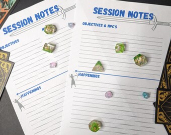 Printable Fighter Themed Session Notes - DND / Dungeons & Dragons