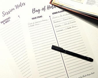 Printable 'Bag of Holding' List - DND / Dungeons & Dragons