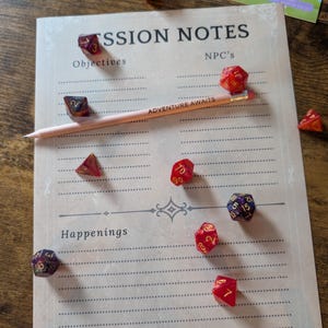 Printable Scroll themed Session Notes for RPG/ ROLEPLAY/ D&D
