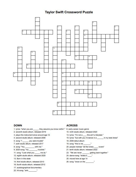 30+ Printable Music Word Searches and 2 Music Crossword Puzzles for ...