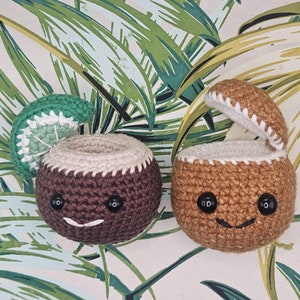 Tropical Coconut Amigurumi Crochet Pattern Bundle (PDF Download)