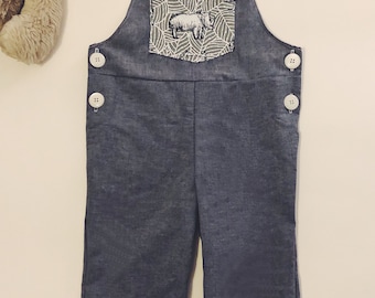 Baby & toddler blue cotton dungarees