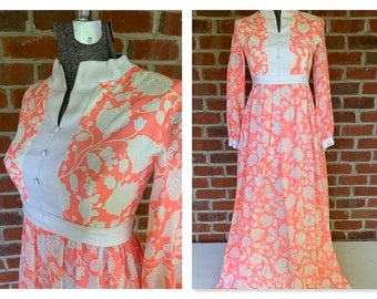 Vintage Floral Dress, Vintage 70s Floral Dress