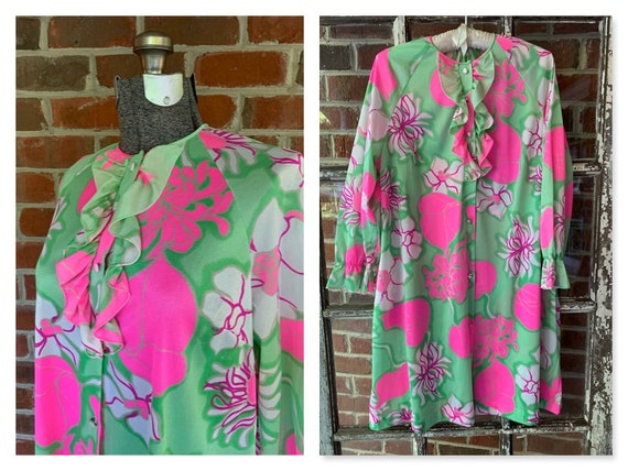 70s Gossard Artemis Floral Housecoat, 70s Floral R