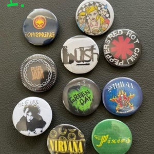 BAND LOGO Pins Rock Punk Metal Pop Music Pins Any Band Choose Your Own  Custom Band Pin Music Badges Band Buttons 25mm Badge 