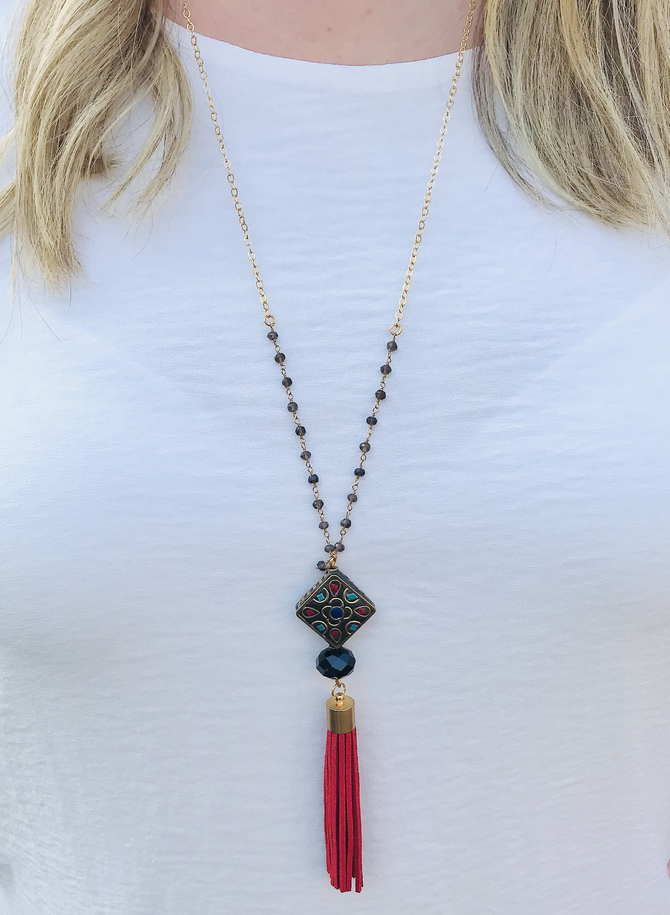 Long bohemian deals necklaces
