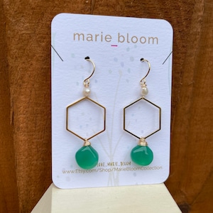 Green Onyx Earrings, Green Stone Earring, Stone Earrings, Genuine Green Onyx Jewelry, Emerald Green Earings, Gemstone Jewelry