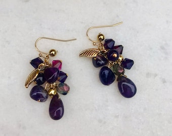 Amethyst Ohrhänger: 14kt Gold, Februar Geburtsstein