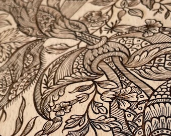 Alexander Senegat textile print engraved on wood , one of seven prints available by 18th century  designer wall decor art nouveau
