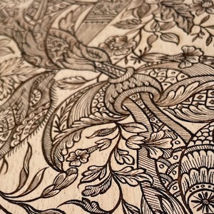 Alexander Senegat textile print engraved on wood , one of seven prints available by 18th century  designer Alexander Senegat art nouveau
