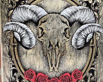 Aries Zodiac Symbol  Wood Carving Sign hand painted  ,Custom Gift Wall Hanging Figure alchemy  Spirituality Personalized Wall gothic.