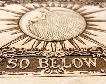 Mesa de altar wiccan Como es arriba es abajo, regalos wiccanos, mesa ritual de madera, mesa de ofrendas de altar, soporte de cristal, altar de brujería