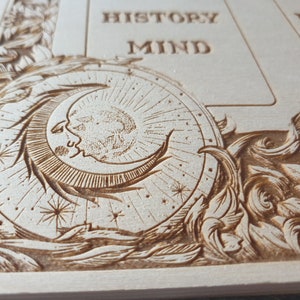 Tavola dei tarocchi, tavola da lettura dei tarocchi in legno originale con tre carte incise su legno, tavola per fusione di ciondoli