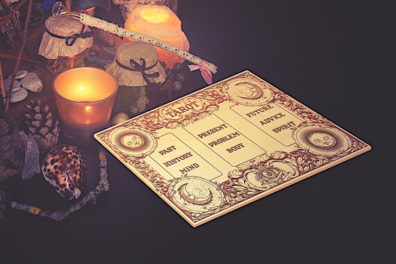 Tarot Board, Original Wooden Tarot Reading Board Three Card Spread