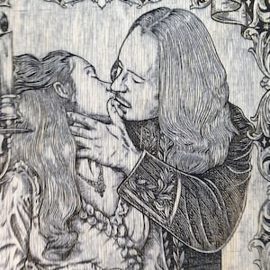 Bram Stoker Dracula decor Quote wall art , I have crossed oceans of time to find you, Gary Oldman Dracula  Wood engraving. Not a print.