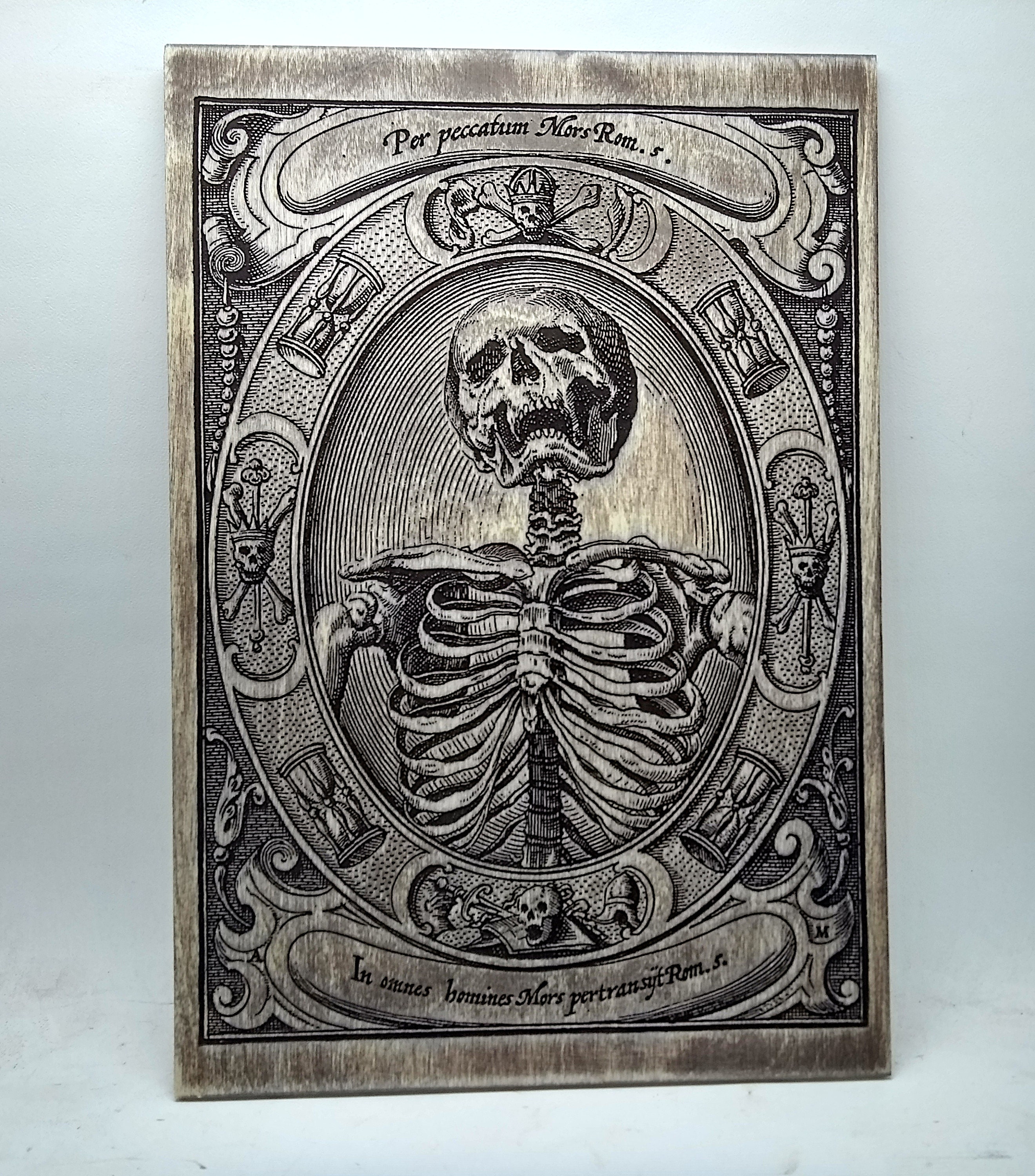 Memento Mori Decor Gothic Wall Decor, Macabre Wall Art Wood
