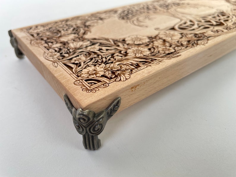 Wood Table Ritual Altar Table Tree of Life , Wiccan Altar as Above Engraved, Wooden ...