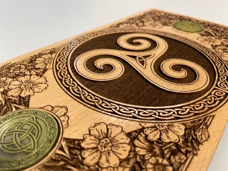 Pagan Altar Table , Triskelion Wooden Ritual Table, Wiccan Sacred ...
