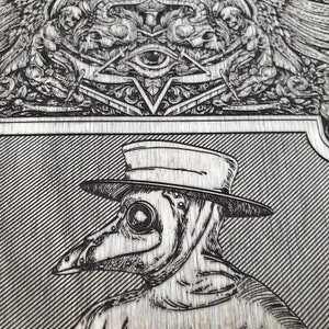 Plague Doctor Gothic Home wall Decor engraved on wood and hand painted Halloween  wall art home plague doctor gift  ,macabre art