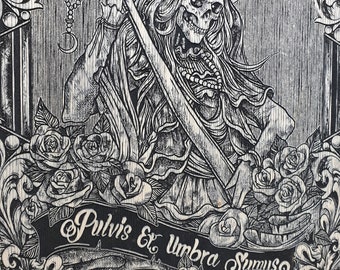Gothic Skeleton Plush Blanket, Santa Muerte Home Decor, Halloween Gift