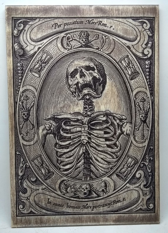 Memento Mori Decor Gothic Wall Decor, Macabre Wall Art Wood