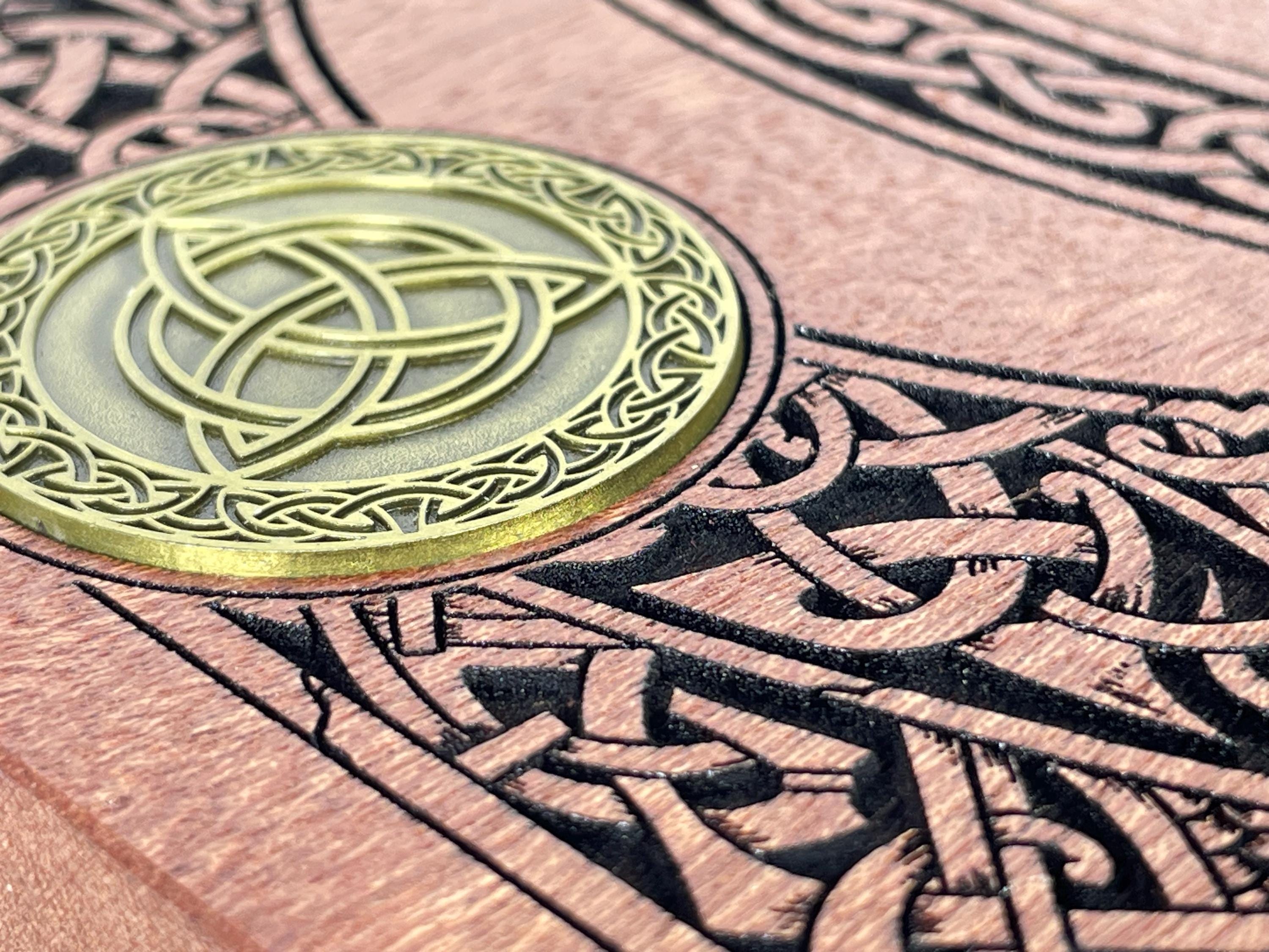 Celtic Ritual Offering Altar Table Tree of Life Viking Engraved, Norse Wooden Ritual Table ...
