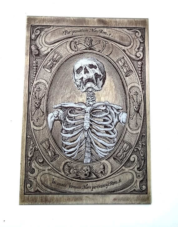 Memento Mori Decor Gothic Wall Decor, Macabre Wall Art Wood