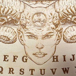 Lilith sigil Ouija board  engraved on wood ,spirit board wooden engraving with Lilith Talkin board ,free planchette for spiritualism