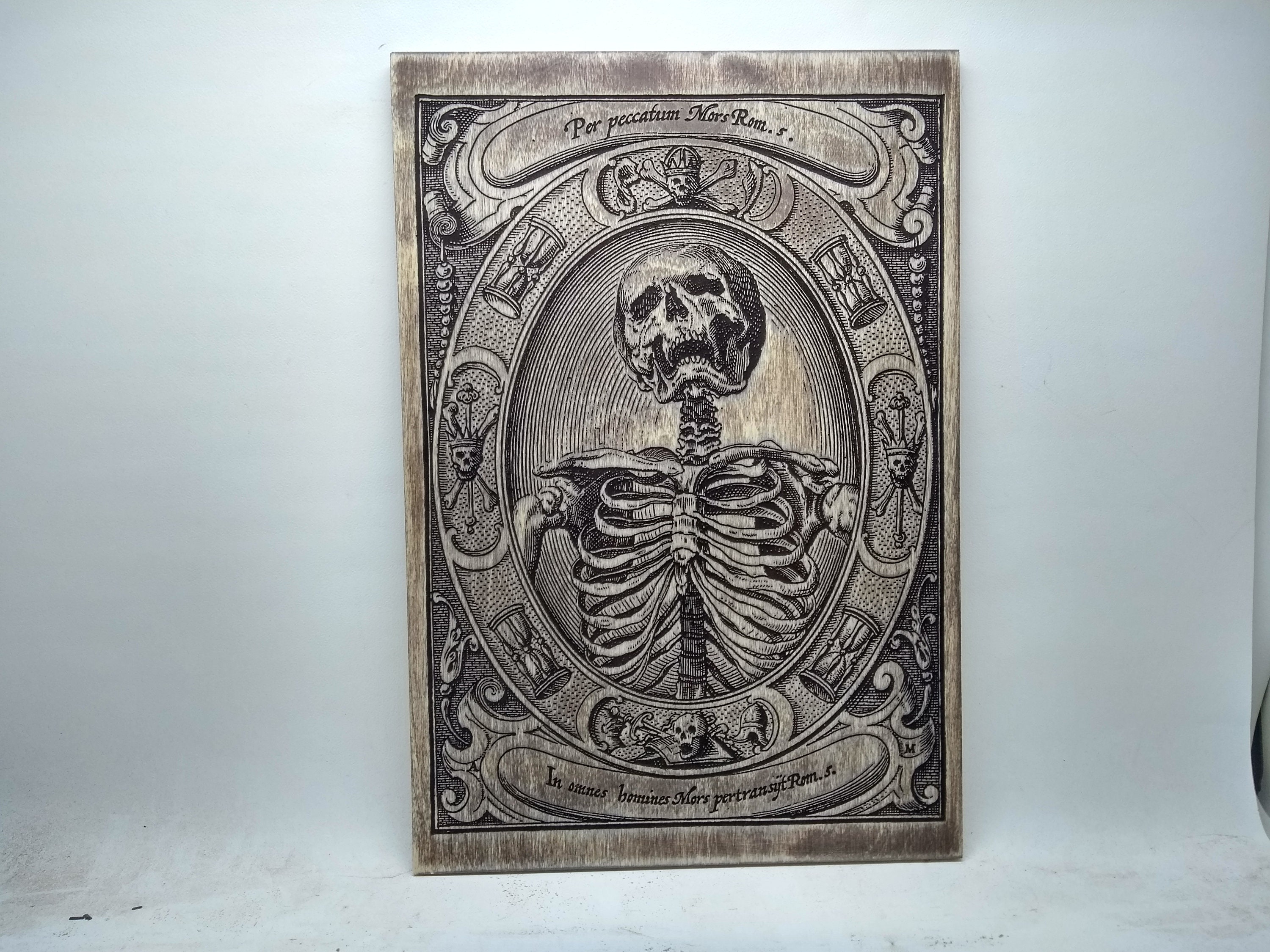 Memento Mori Decor Gothic Wall Decor, Macabre Wall Art Wood