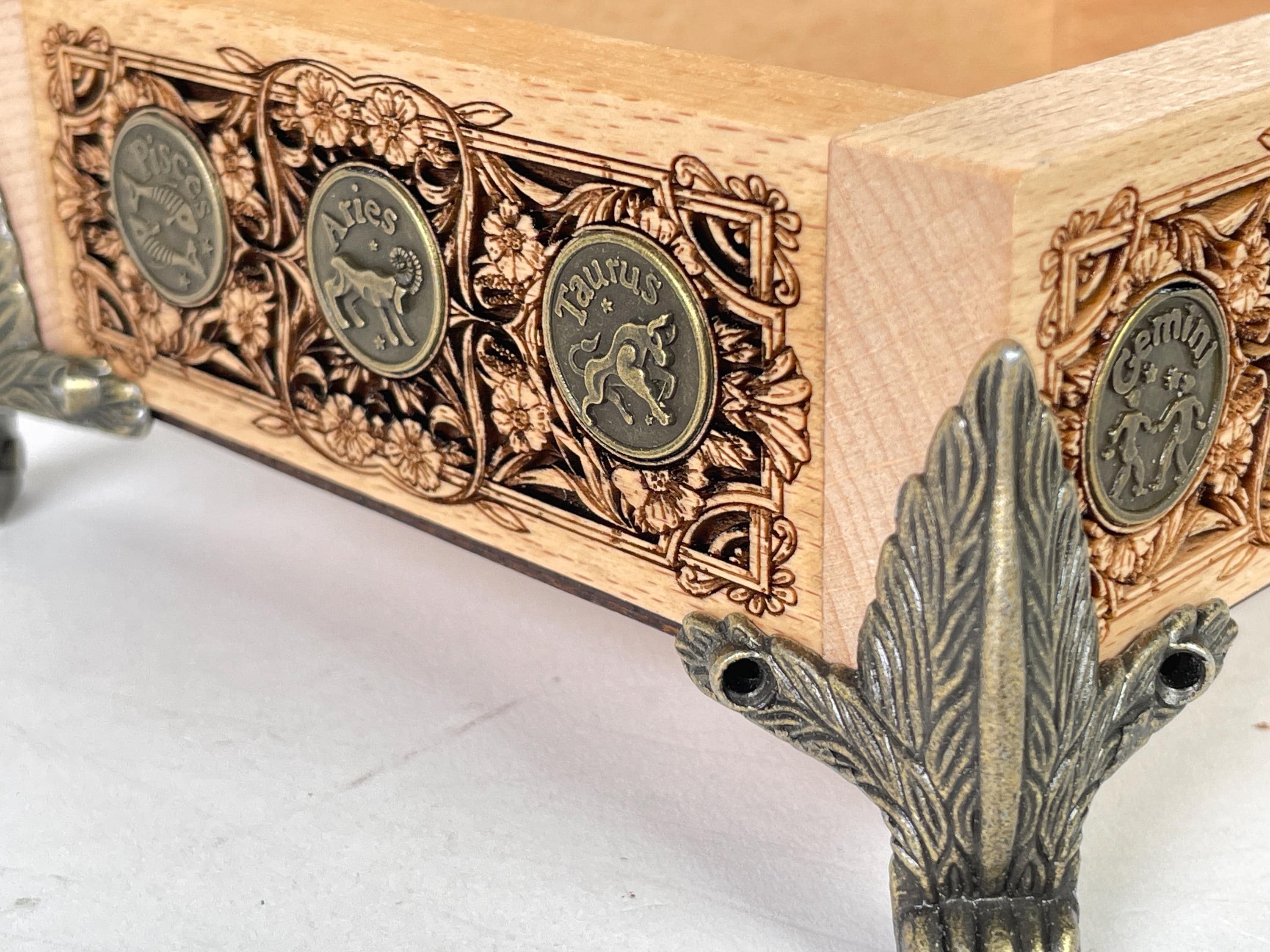 Wiccan Altar Table With Storage Wheel of the Year , Wooden Crystal ...