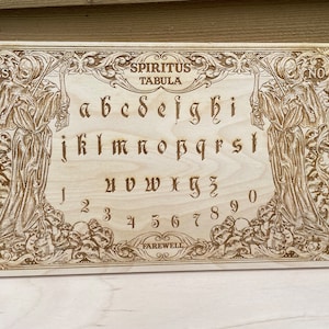 Ouija with planchette ,Memento mori Spiritus Tabula wooden ,Gothic spirit board, vintage design ,spirit Board ouiji ,dance of death