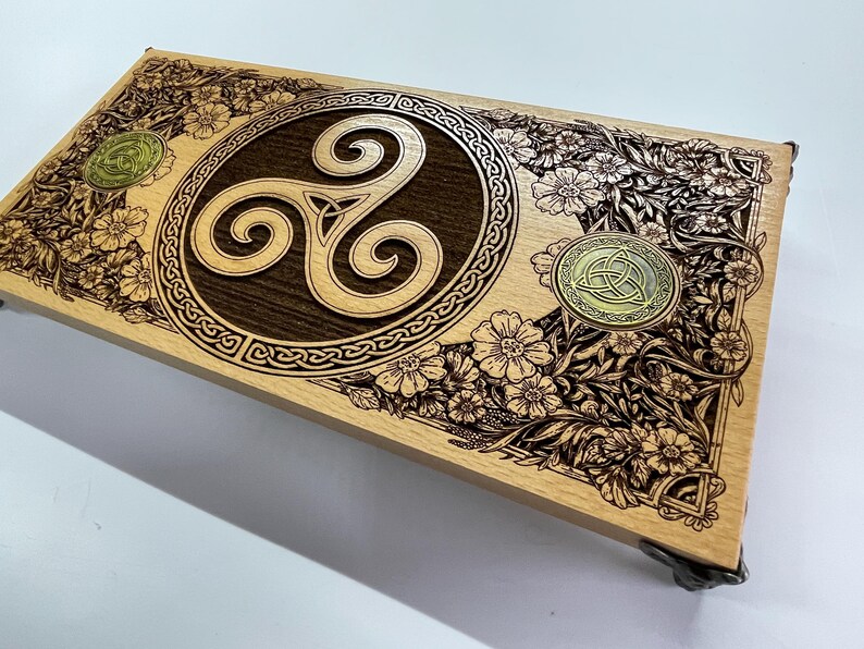 Pagan Altar Table , Triskelion Wooden Ritual Table, Wiccan Sacred ...