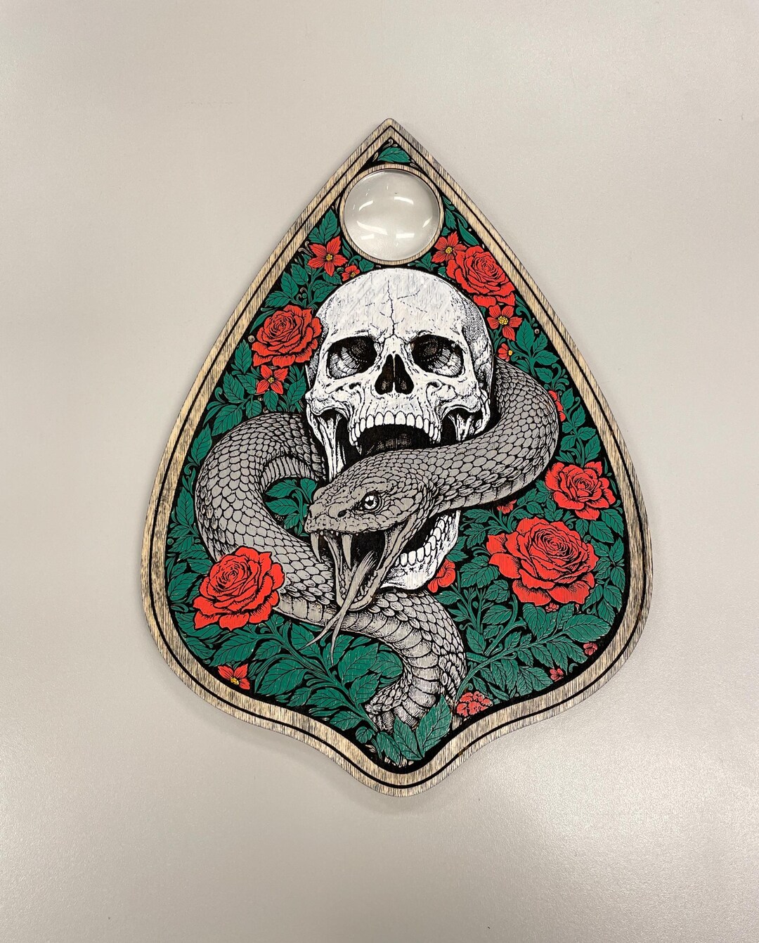 Skull and Snake Ouija Board Planchette Wall Art - Occult Decor With ...