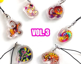 MINI REPTILES *VOL.3* - 1in cute phone/bag/purse acrylic charm keychain