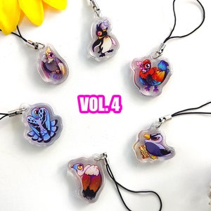 MINI BIRDS *VOL.4* - 1 llavero acrílico con dije para teléfono, bolso o cartera