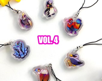 MINI BIRDS *VOL.4* - 1 llavero acrílico con dije para teléfono, bolso o cartera