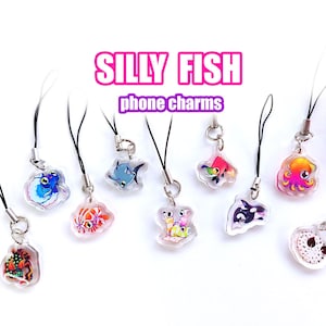 MINI PEIXE - Chaveiro fofo de acrílico para celular/bolsa/carteira, tamanho 1 unidade.