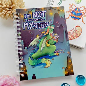 Sticker book - A6 sized reusable sticker notebook with a Cute Dragon