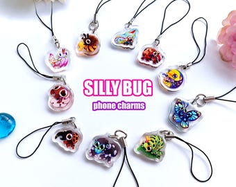 MINI BUGS - 1in cute silly phone/bag/purse acrylic charm keychain