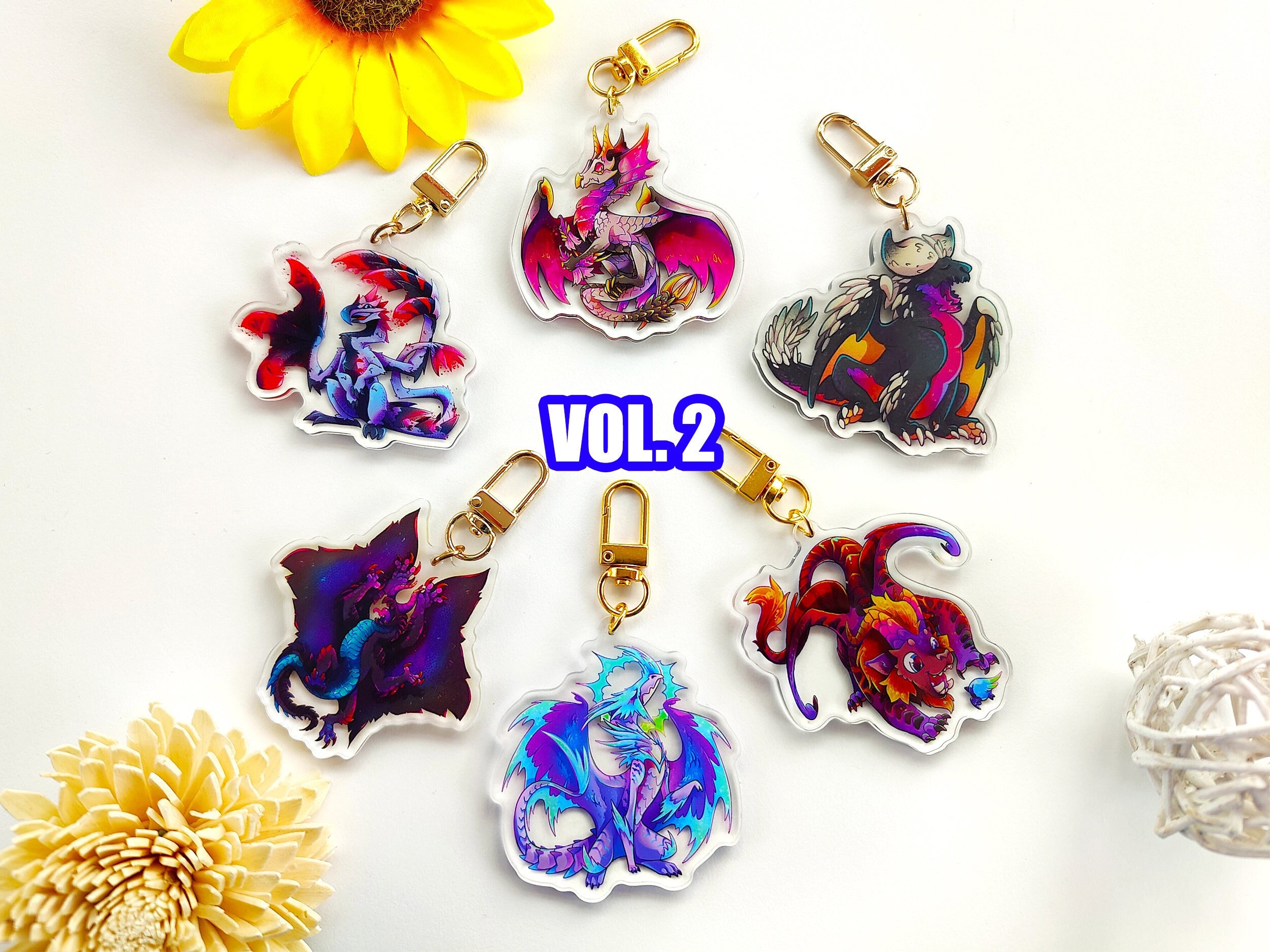 MONSTER HUNTER - Elder Dragons (VOL. 2) Acrylic Charms 2.5in | Gore/Shaguru Magala, Nergigante, Valstrax, Velkhana, Toestra/Lunastra,Malzeno