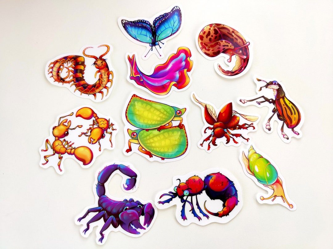 Silly Bugs - 2.5in Transparent Stickers - Etsy