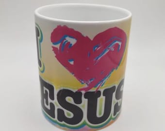White 11oz mug I love Jesus