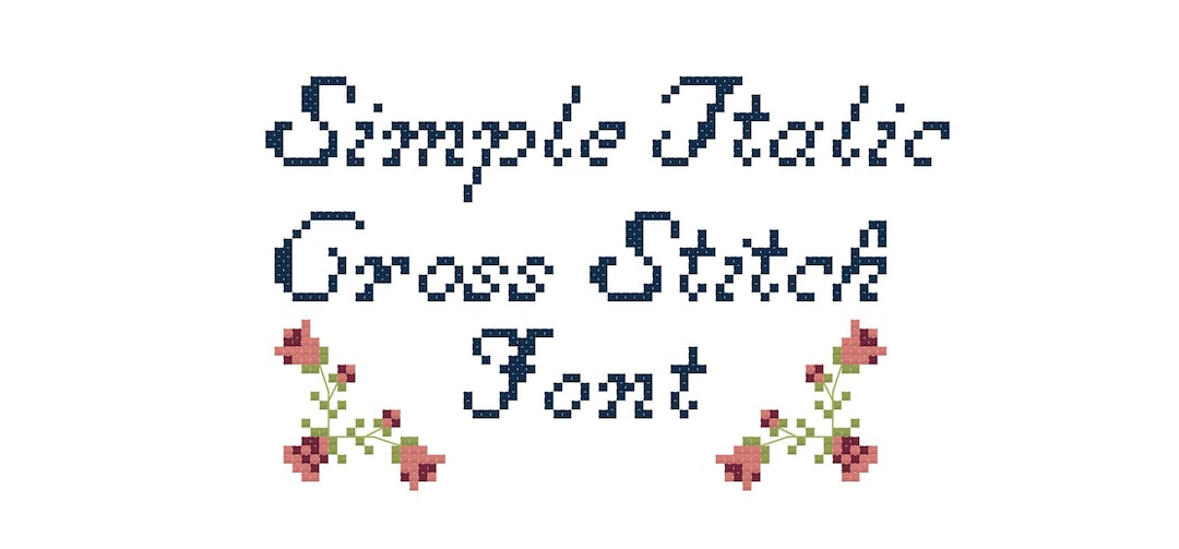 Simple Italic Cross Stitch Font PDF Cross Stitch Pattern Etsy