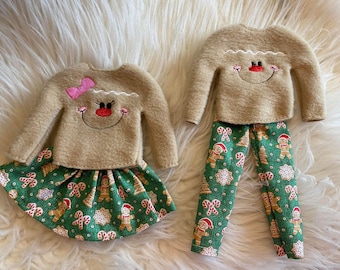 gingerbread or Snowman girl or boy elf sweater,Elf Clothes, Shelf Elf, Clothes for Elf, Elf Shirt, Elf Accessories, Christmas toy,elf pants