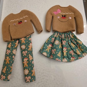 gingerbread or Snowman girl or boy elf sweater,Elf Clothes, Shelf Elf, Clothes for Elf, Elf Shirt, Elf Accessories, Christmas toy,elf pants