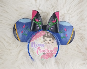 Anna Mouse Ears, Ice Princess Headband, Frozen Mouse Ears, Frozen Headband